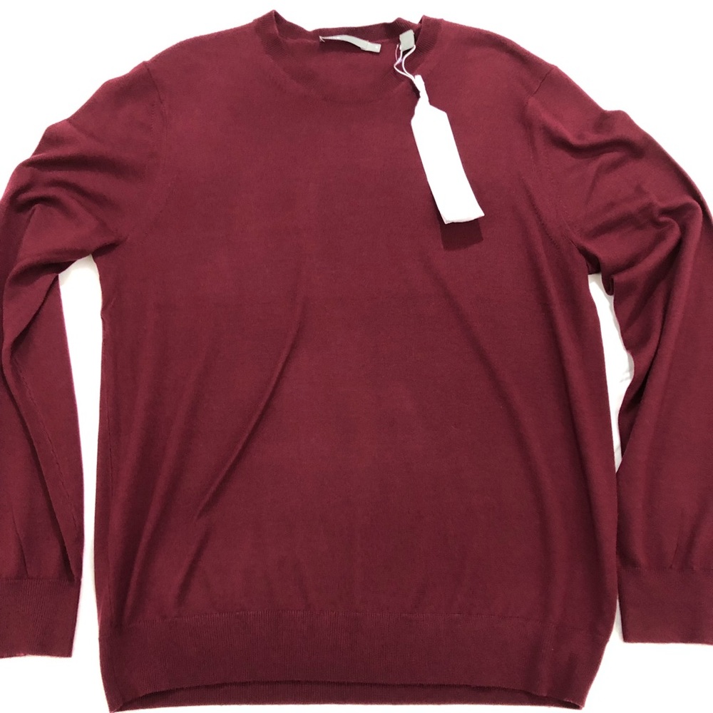 Vince Sweater Maroon 100% Merino Wool NWT